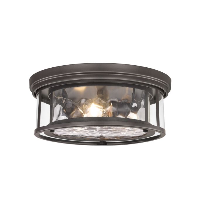 Z Lite Clarion 3 Light Flush Mount Ceiling Light In Bronze