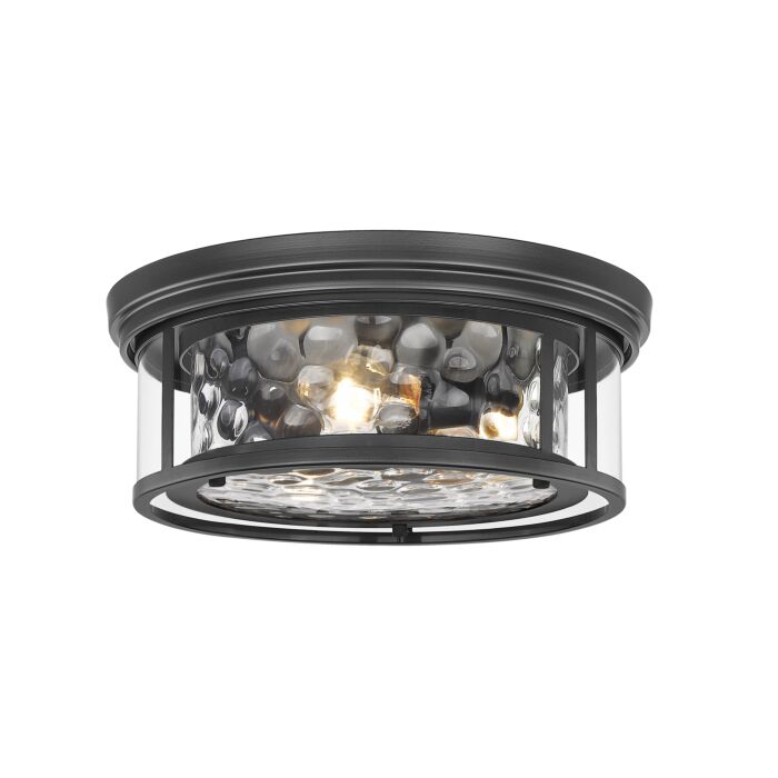 Z Lite Clarion 3 Light Flush Mount Ceiling Light In Matte Black