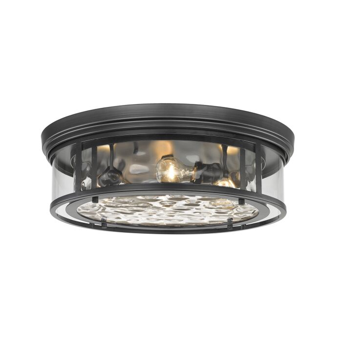 Z Lite Clarion 4 Light Flush Mount Ceiling Light In Matte Black