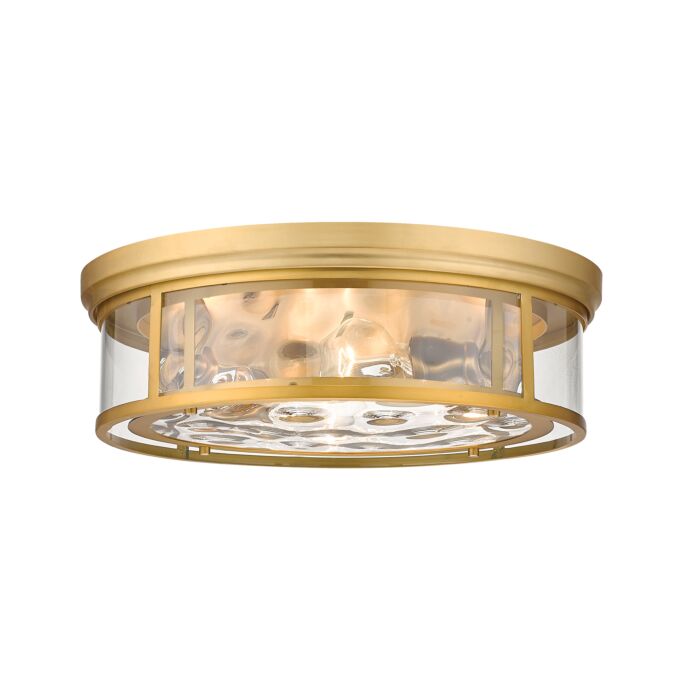 Z Lite Clarion 4 Light Flush Mount Ceiling Light In Olde Brass
