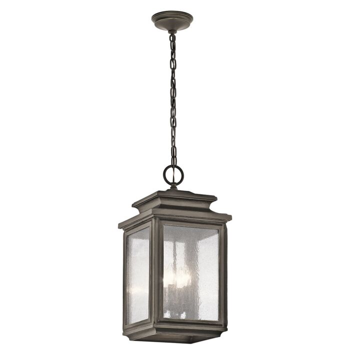 Kichler Wiscombe Park 4 Light Outdoor Hanging Pendant in Olde Bronze