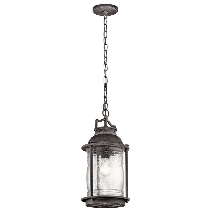 Kichler Ashland Bay Outdoor Hanging Pendant in Weathered Zinc