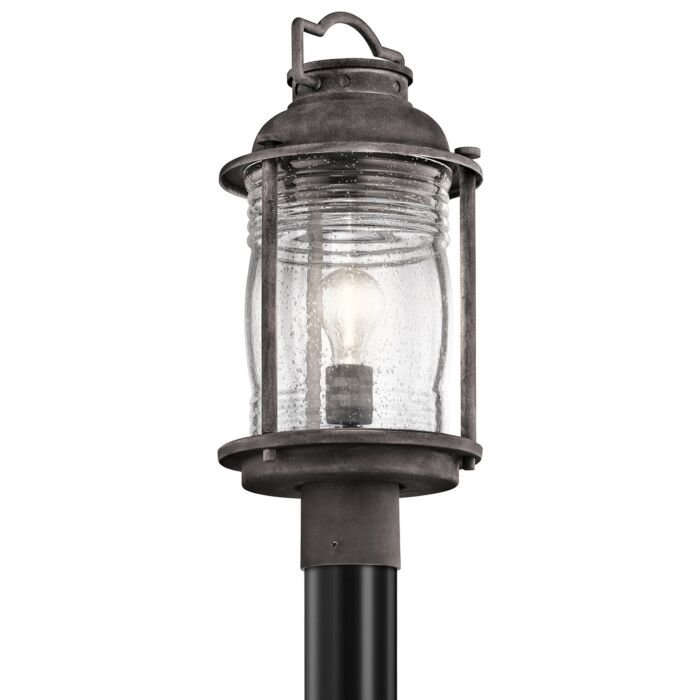 Kichler Ashland Bay Outdoor Post Lantern in Weathered Zinc