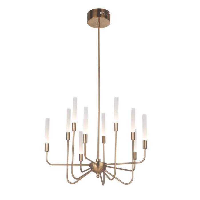 Craftmade Valdi 10 Light Traditional Chandelier in Satin Brass