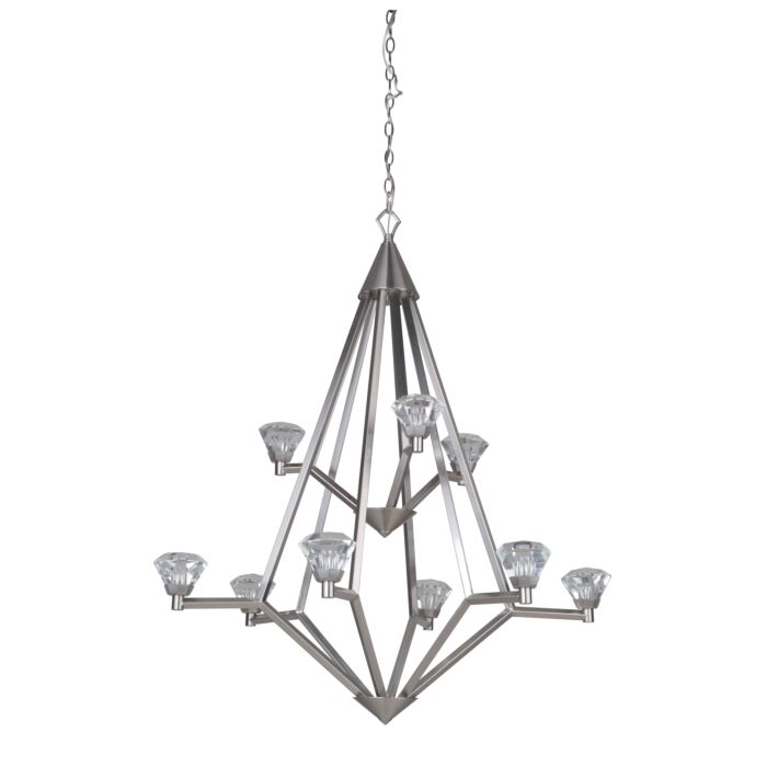 Craftmade Radiante 9 Light Transitional Chandelier in Brushed Polished Nickel