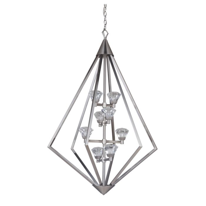 Craftmade Radiante 8 Light 27 Inch Foyer Light in Brushed Polished Nickel