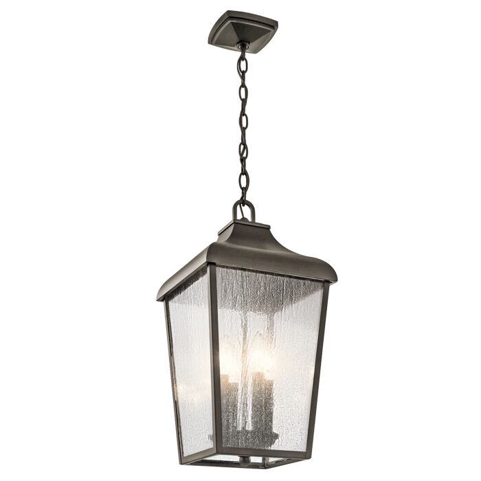 Kichler Forestdale 4 Light Outdoor Pendant in Olde Bronze