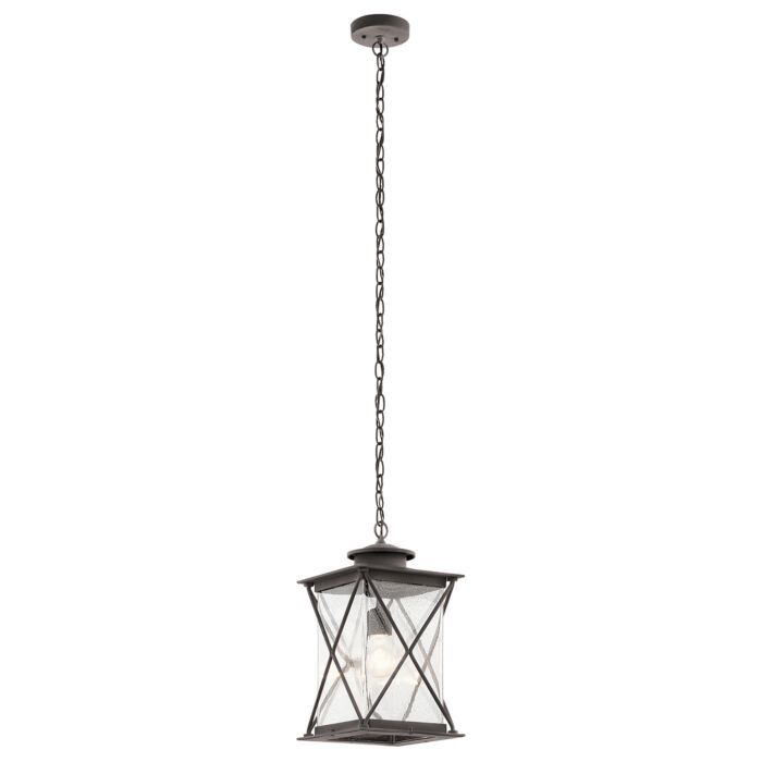 Kichler Argyle 1 Light Outdoor Pendant in Weathered Zinc