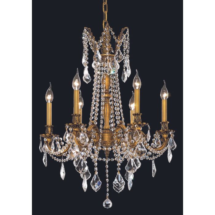 Rosalia 6-Light Chandelier in French Gold