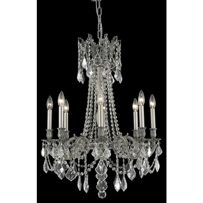 Rosalia 8-Light Chandelier in Pewter