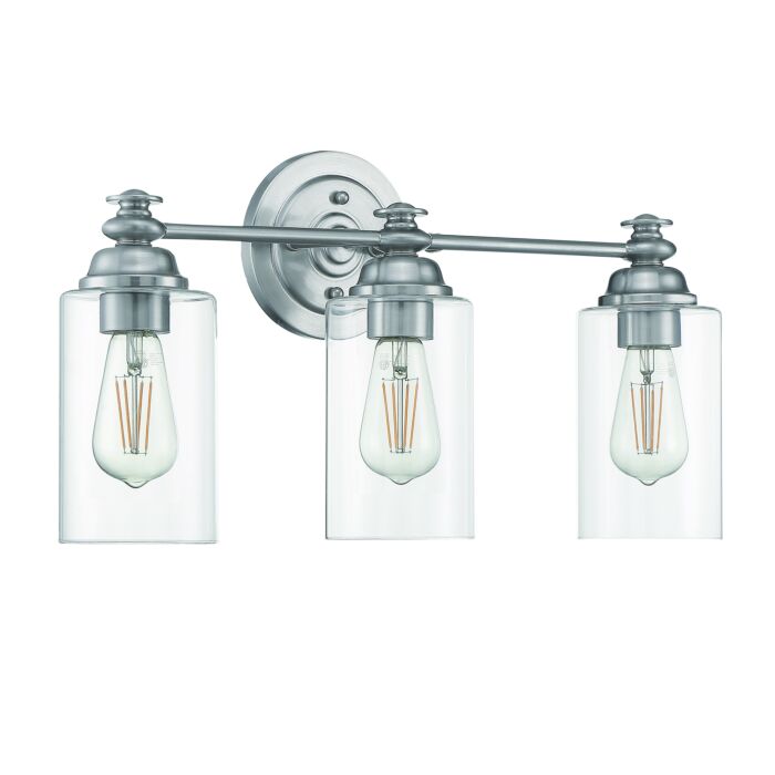 Craftmade Dardyn 3 Light Bathroom Vanity Light in Brushed Polished Nickel