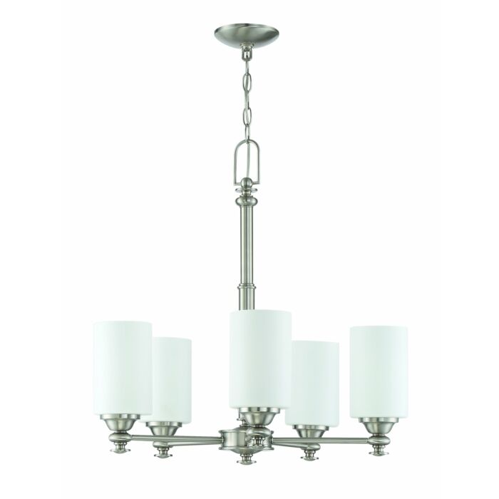 Craftmade Dardyn 5 Light Transitional Chandelier in Brushed Polished Nickel