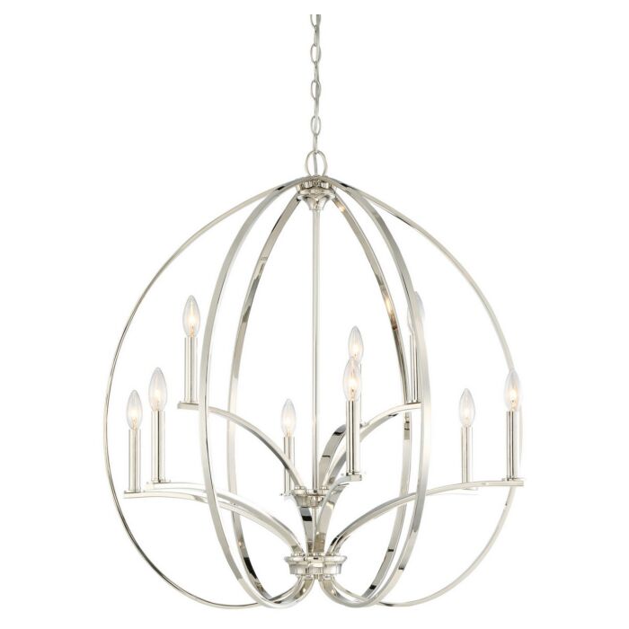 Minka Lavery Tilbury 9 Light Two Tier Chandelier in Polished Nickel