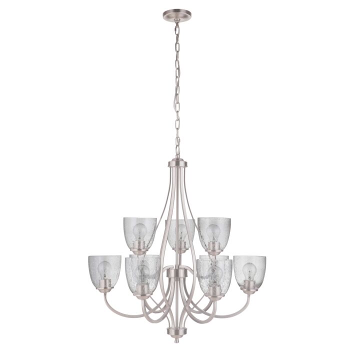Craftmade Serene 9 Light Transitional Chandelier in Brushed Polished Nickel