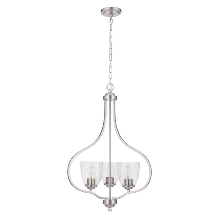 Craftmade Serene 3 Light 23 Inch Foyer Light in Brushed Polished Nickel