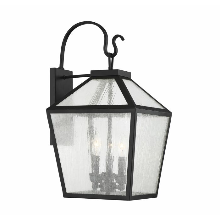 Savoy House Woodstock 3 Light Outdoor Wall Lantern in Black