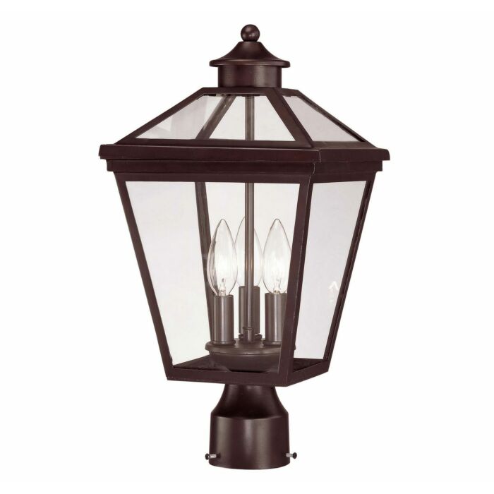Savoy House Ellijay 3 Light Outdoor Post Lantern in English Bronze