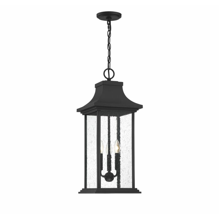 Savoy House Hancock 3 Light Outdoor Hanging Lantern in Matte Black