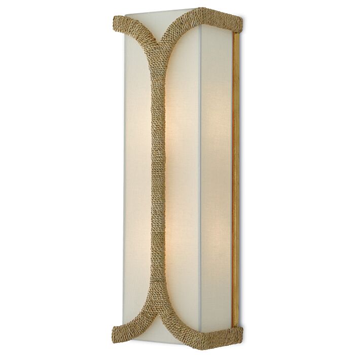 Currey & Company 2 Light 24 Inch Carthay Wall Sconce in Natural and Dark Contemporary Gold Leaf
