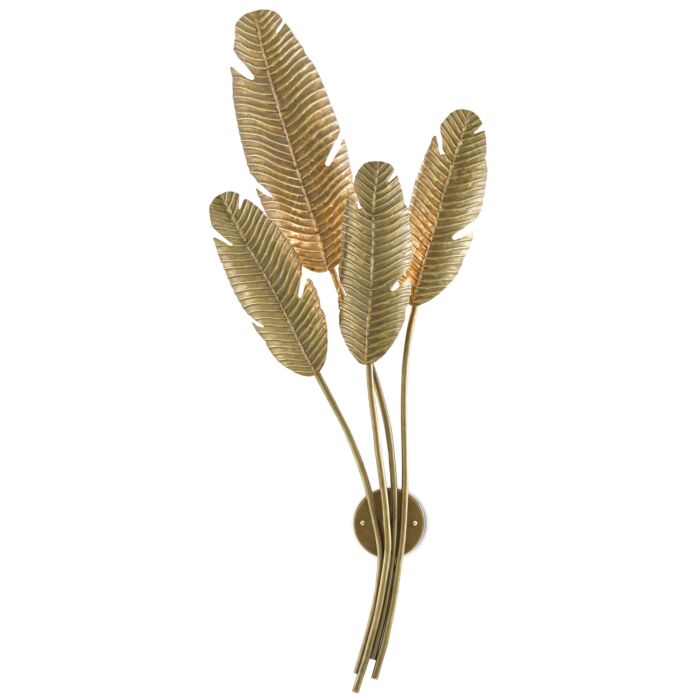 Currey & Company 4 Light 48 Inch Tropical Wall Sconce in Vintage Brass