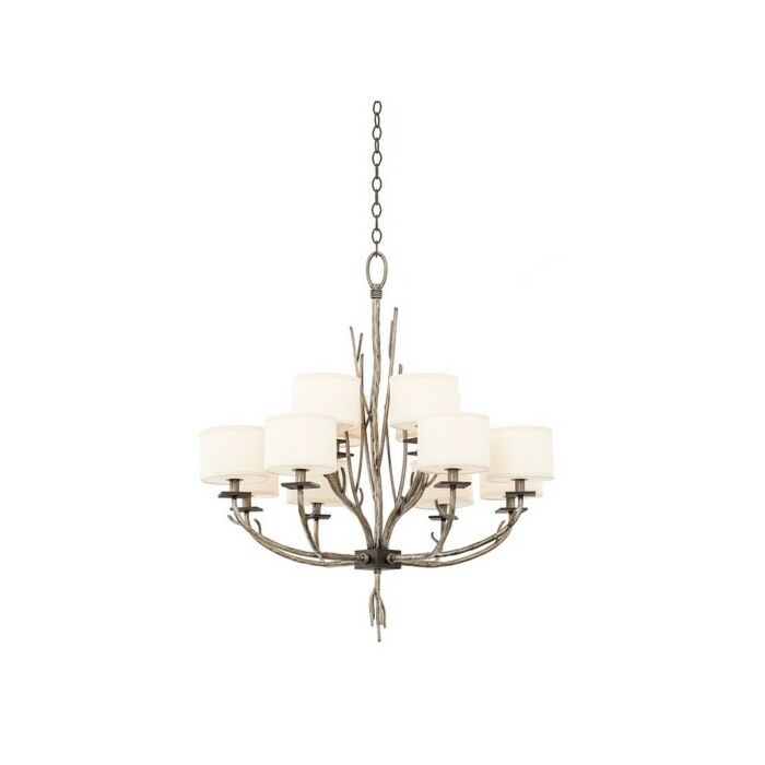 Kalco Denali 12 Light Rustic Chandelier in Bronze Jewel Tone