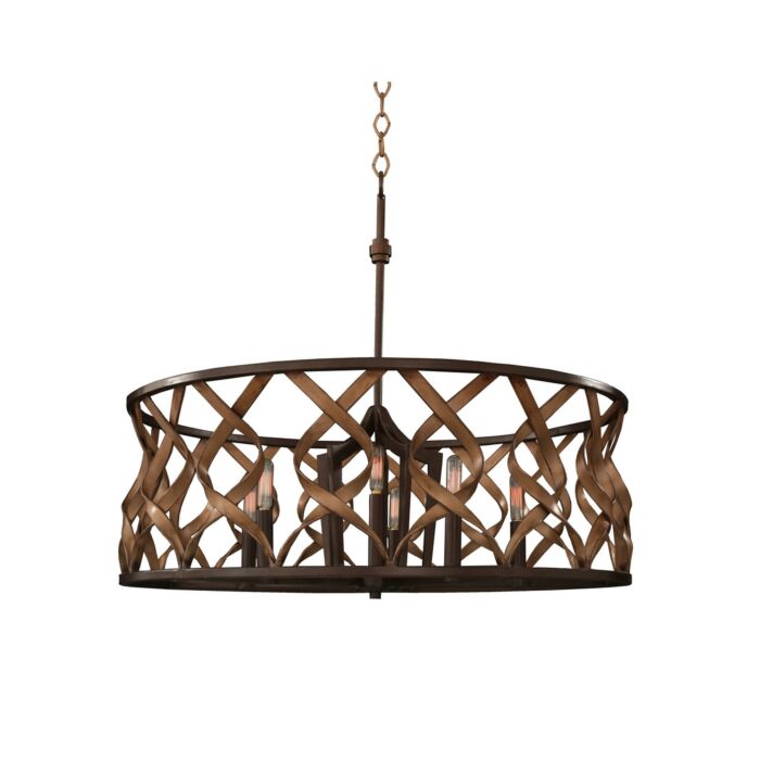 Kalco Soho 6 Light Pendant Light in Milk Chocolate