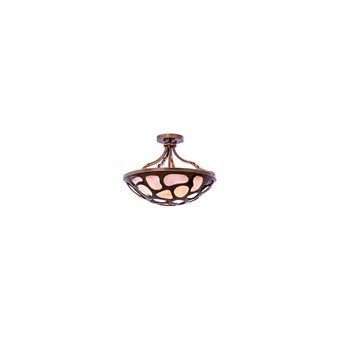 Kalco Gramercy 3 Light Ceiling Light in Copper Patina