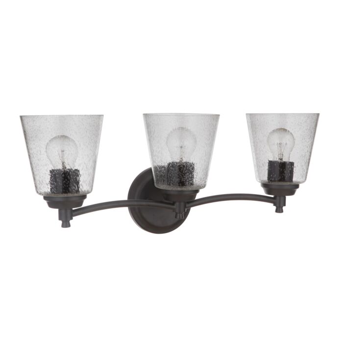 Craftmade Tyler 3 Light 23 Inch Bathroom Vanity Light in Flat Black