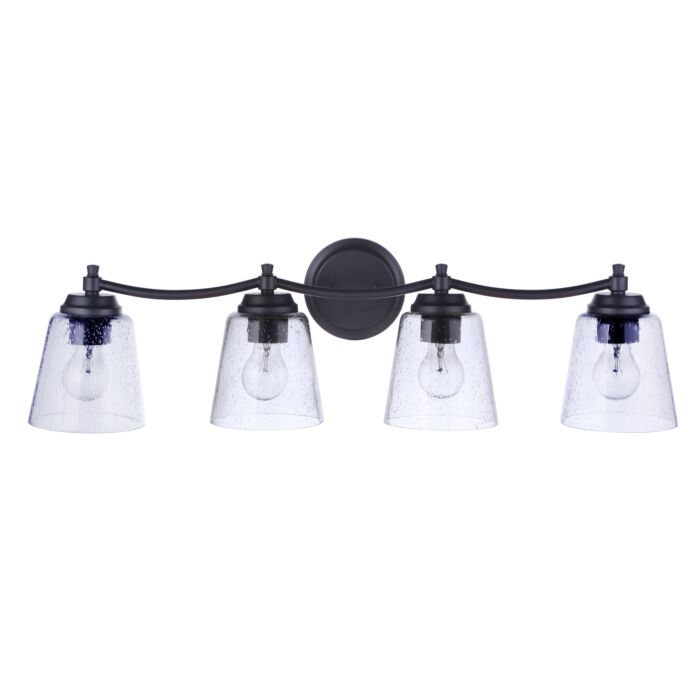 Craftmade Tyler 4 Light Bathroom Vanity Light in Flat Black