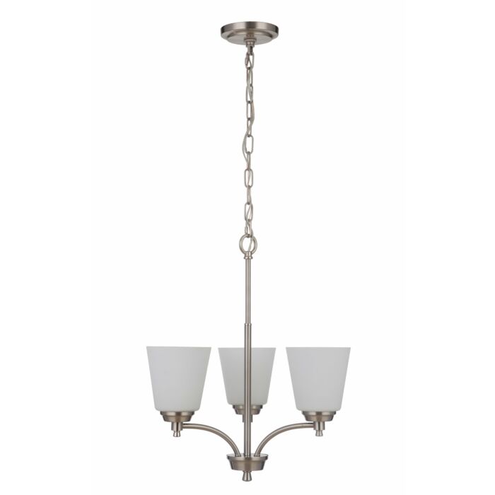 Craftmade Tyler 3 Light Transitional Chandelier in Brushed Polished Nickel