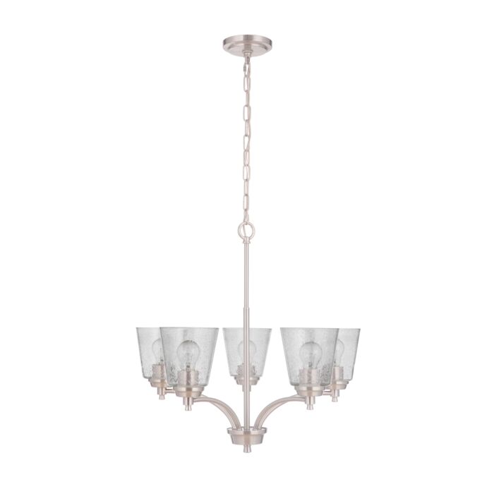Craftmade Tyler 5 Light Transitional Chandelier in Brushed Polished Nickel