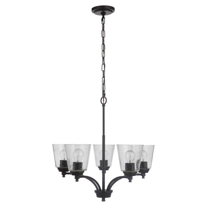 Craftmade Tyler 5 Light Transitional Chandelier in Flat Black