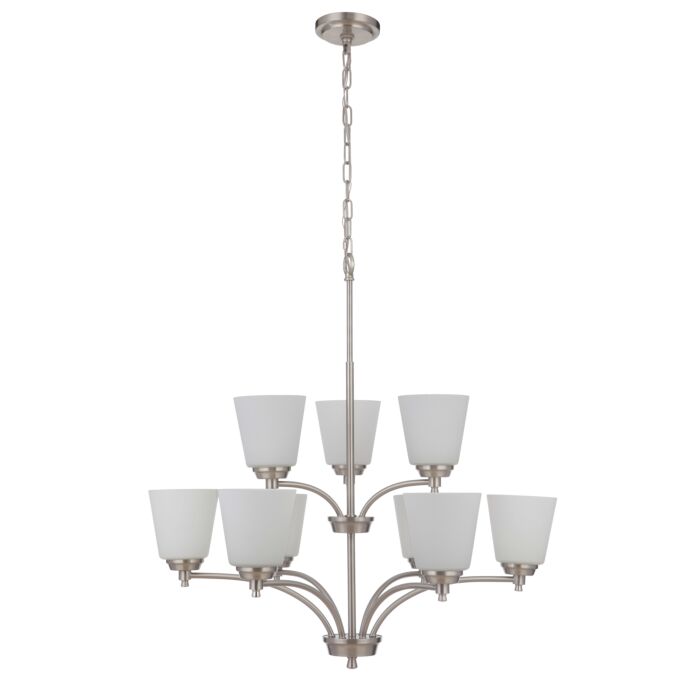 Craftmade Tyler 9 Light Transitional Chandelier in Brushed Polished Nickel