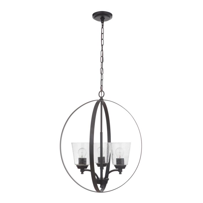 Craftmade Tyler 3 Light 21 Inch Foyer Light in Flat Black