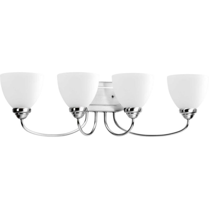 Heart 4-Light Bathroom Vanity Light Bracket in Polished Chrome