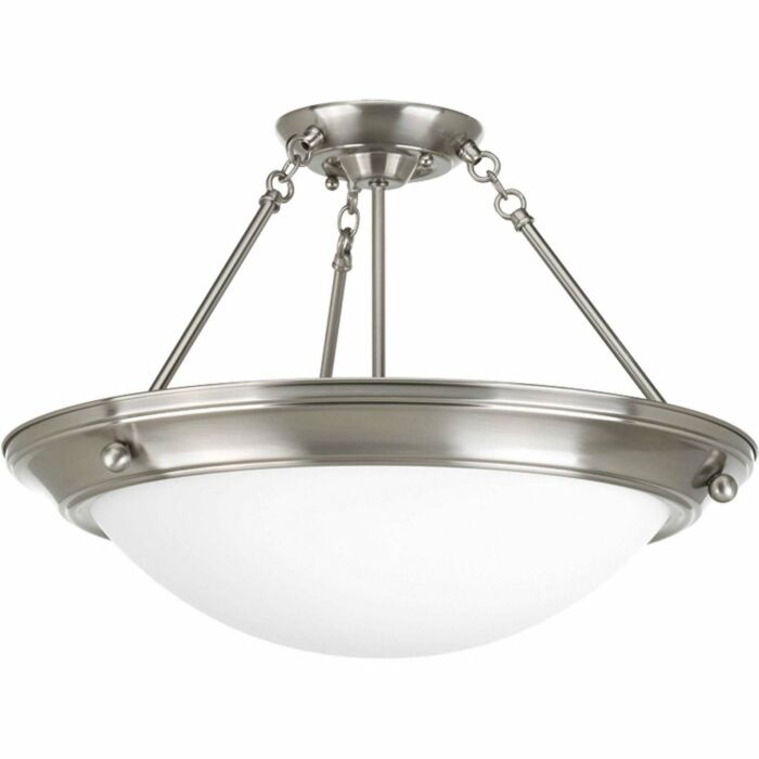 Eclipse 3-Light Semi-Flush Mount in Brushed Nickel