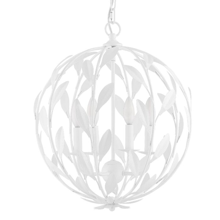 Crystorama Broche 4 Light 19 Inch Chandelier in Matte White