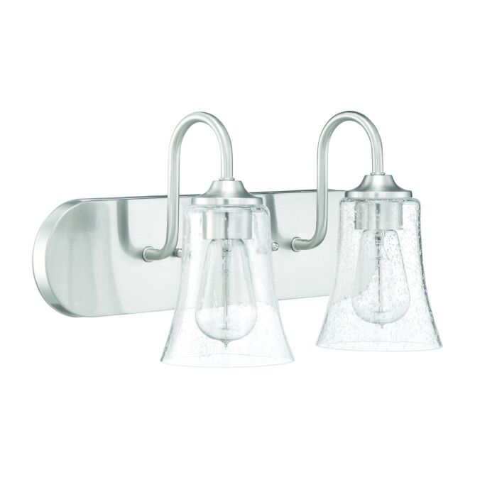 Craftmade Gwyneth 2 Light Bathroom Vanity Light in Brushed Polished Nickel