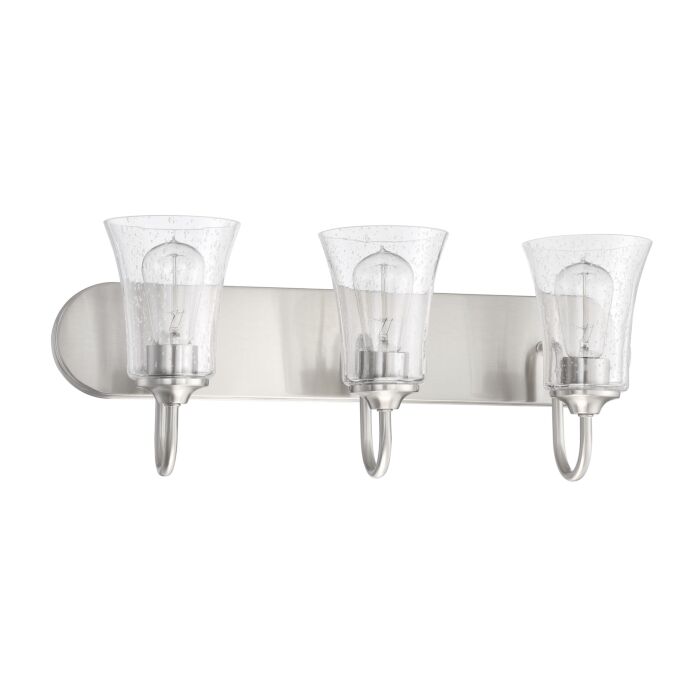 Craftmade Gwyneth 3 Light Bathroom Vanity Light in Brushed Polished Nickel