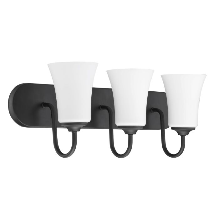 Craftmade Gwyneth 3 Light Bathroom Vanity Light in Flat Black