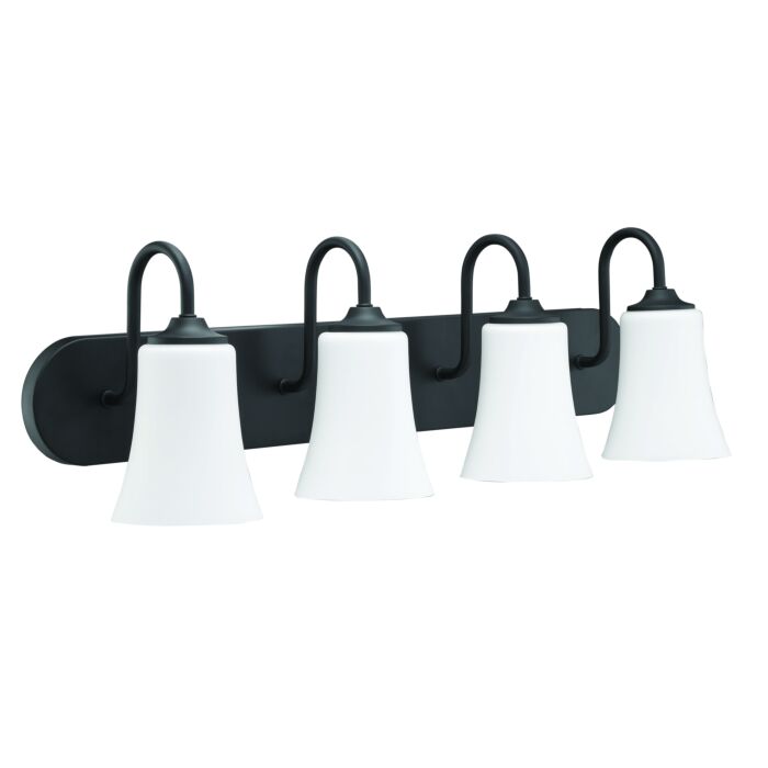 Craftmade Gwyneth 4 Light Bathroom Vanity Light in Flat Black