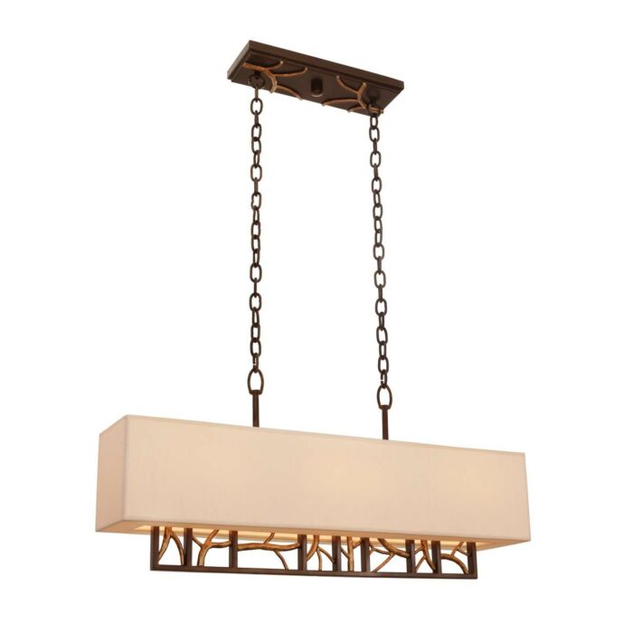 Kalco Hudson 6 Light 32 Inch Pendant Light in Bronze Gold