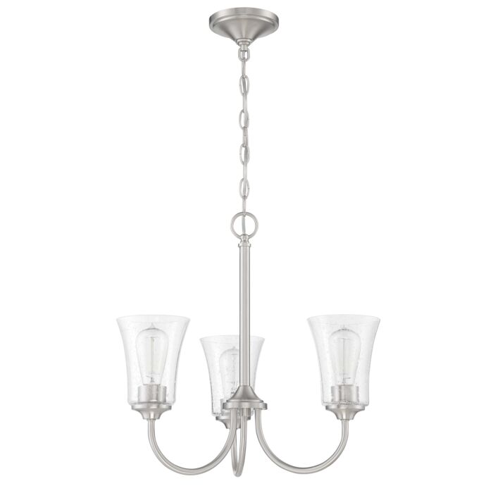 Craftmade Gwyneth 3 Light Traditional Chandelier in Brushed Polished Nickel