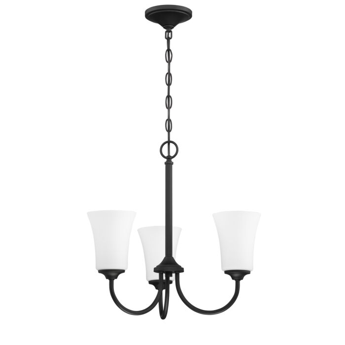 Craftmade Gwyneth 3 Light Traditional Chandelier in Flat Black