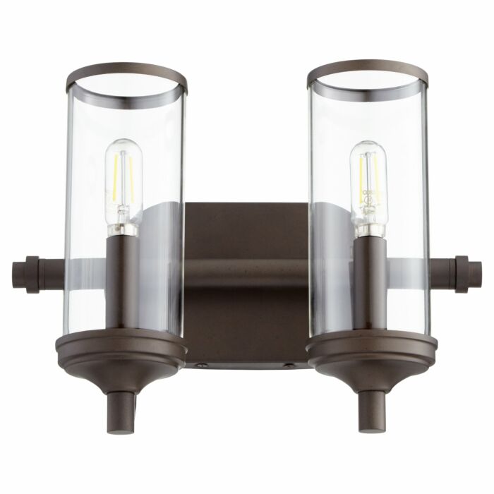 Quorum Collins 2 Light 10 Inch Bathroom Vanity Light in Oiled Bronze