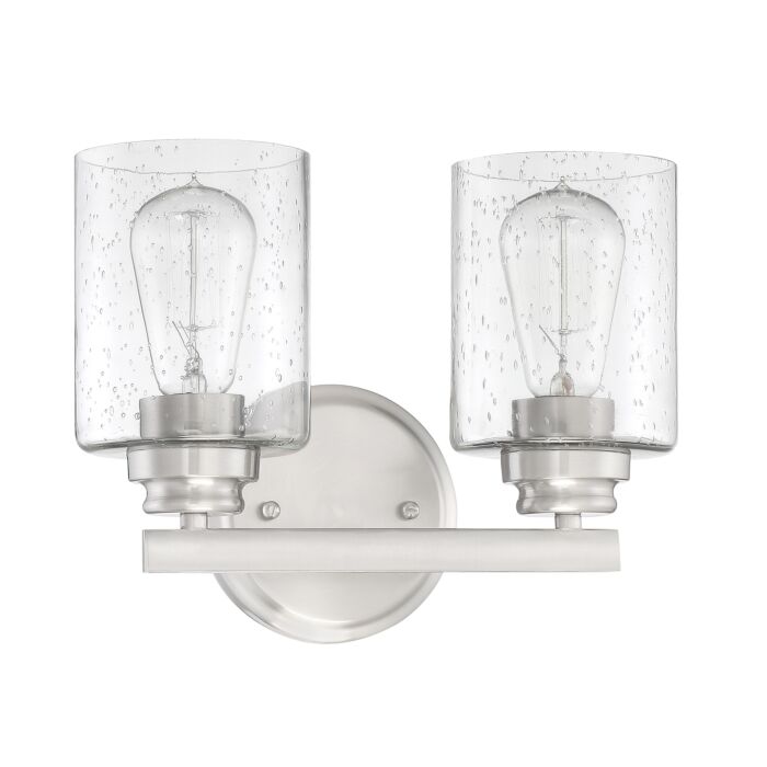Craftmade Bolden 2 Light Bathroom Vanity Light in Brushed Polished Nickel