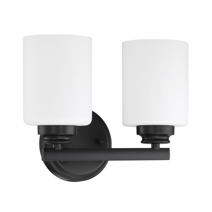 Craftmade Bolden 2 Light Bathroom Vanity Light in Flat Black