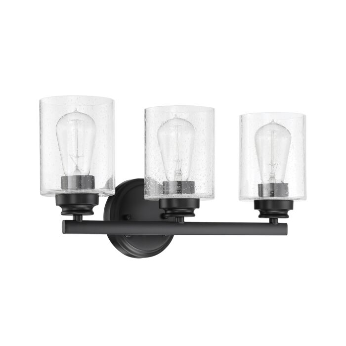 Craftmade Bolden 3 Light Bathroom Vanity Light in Flat Black