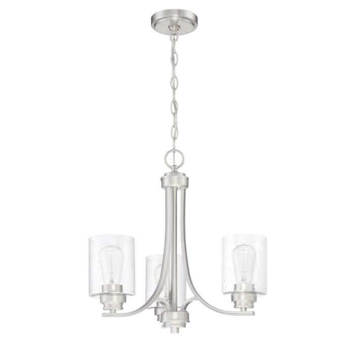 Craftmade Bolden 3 Light Transitional Chandelier in Brushed Polished Nickel