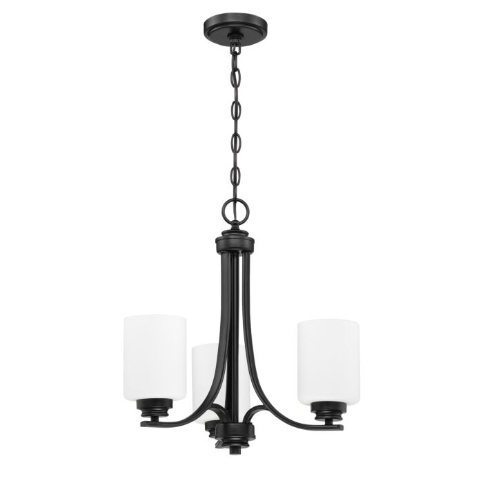 Craftmade Bolden 3 Light Transitional Chandelier in Flat Black